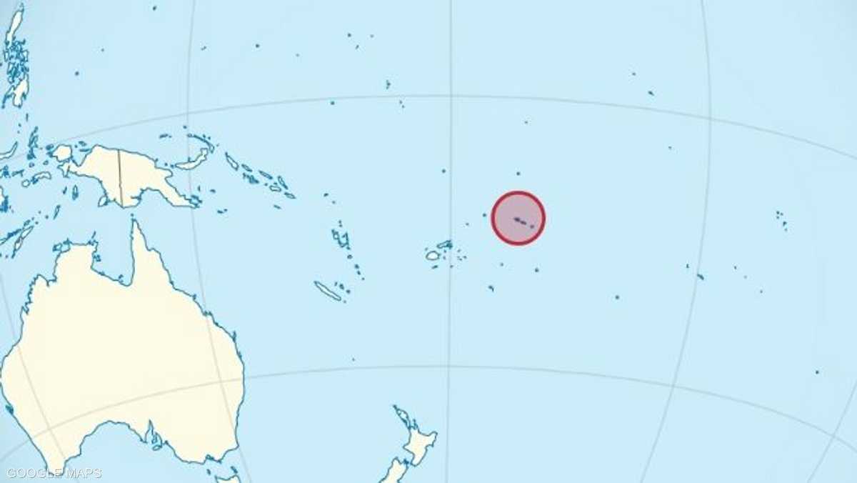 موقع جزيرة ساموا على الخريطة