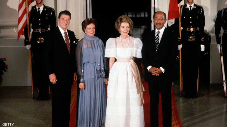 واستقبلت كذلك الرئيس الأميركي الراحل وزوجته رونالد ونانسي ريغان.