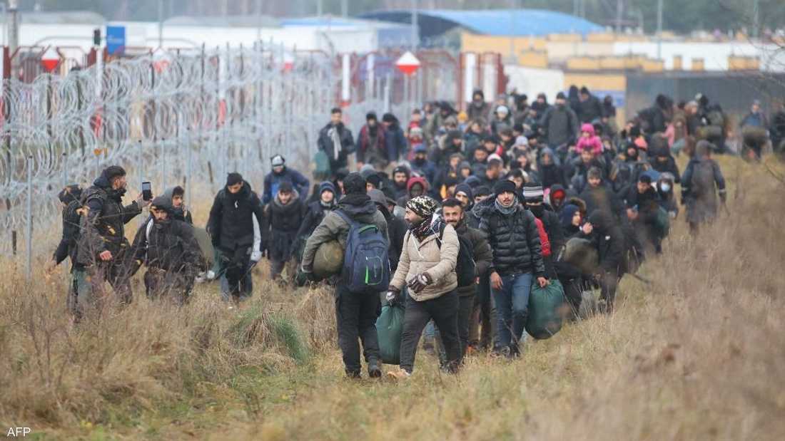 مهاجرون على الحدود بين بيلاروسيا وبولندا