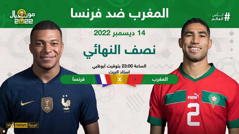 مباراة المغرب ضد فرنسا في نصف نهائي كأس العالم