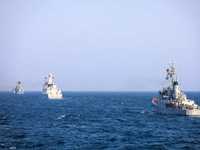 مناورات عسكرية بين الصين وروسيا وإيران شمالي المحيط الهندي