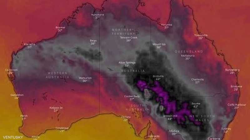 لأول مرة خريطة أستراليا تتحول إلى اللون الأسود أخبار سكاي نيوز